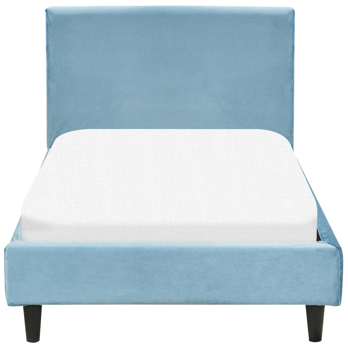PAT TAPIȚAT 90/200cm albastru deschis Fitou - albastru deschis, material textil (90/200cm) - Beliani