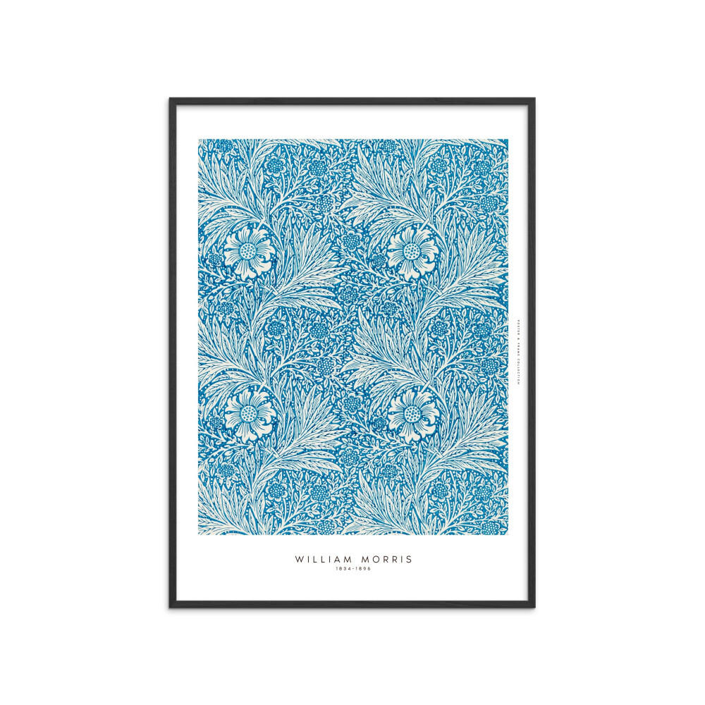 POSTER mit Rahmen William Morris - Blues - Blau/Schwarz, Holz/Papier (30/40cm) - Poster&Frame