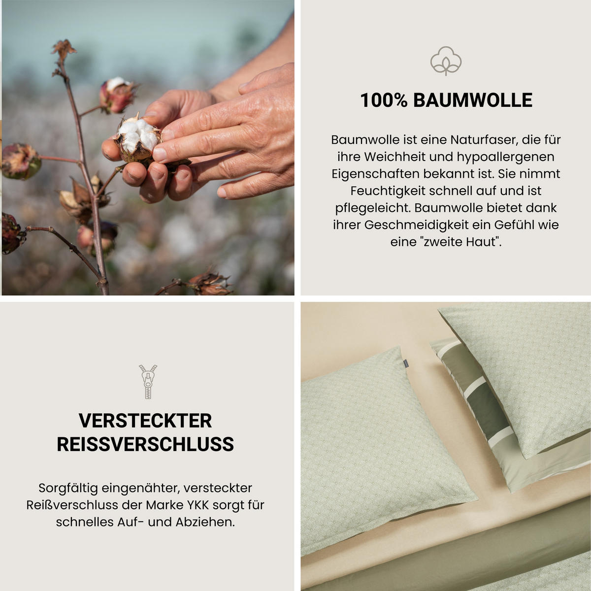 BETTWÄSCHESET Ethno - Renforcé - 2-teilig - 135 x 200 cm - Grün - Grün, Textil (135/200cm) - SCHIESSER