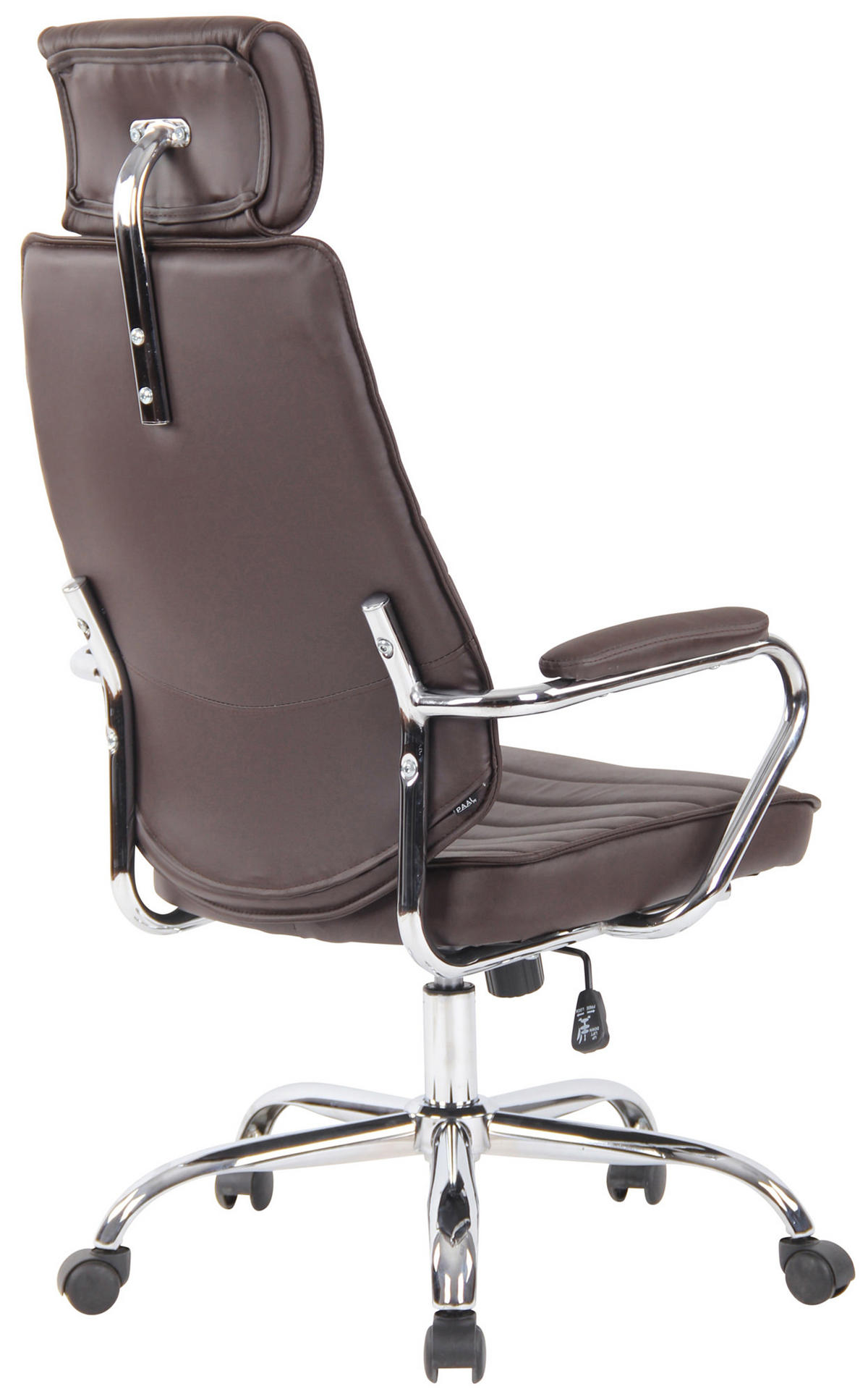 BÜROSTUHL Rocket Echtleder braun - Chromfarben/Braun, Leder/Metall (59/128/57cm) - TPFLiving