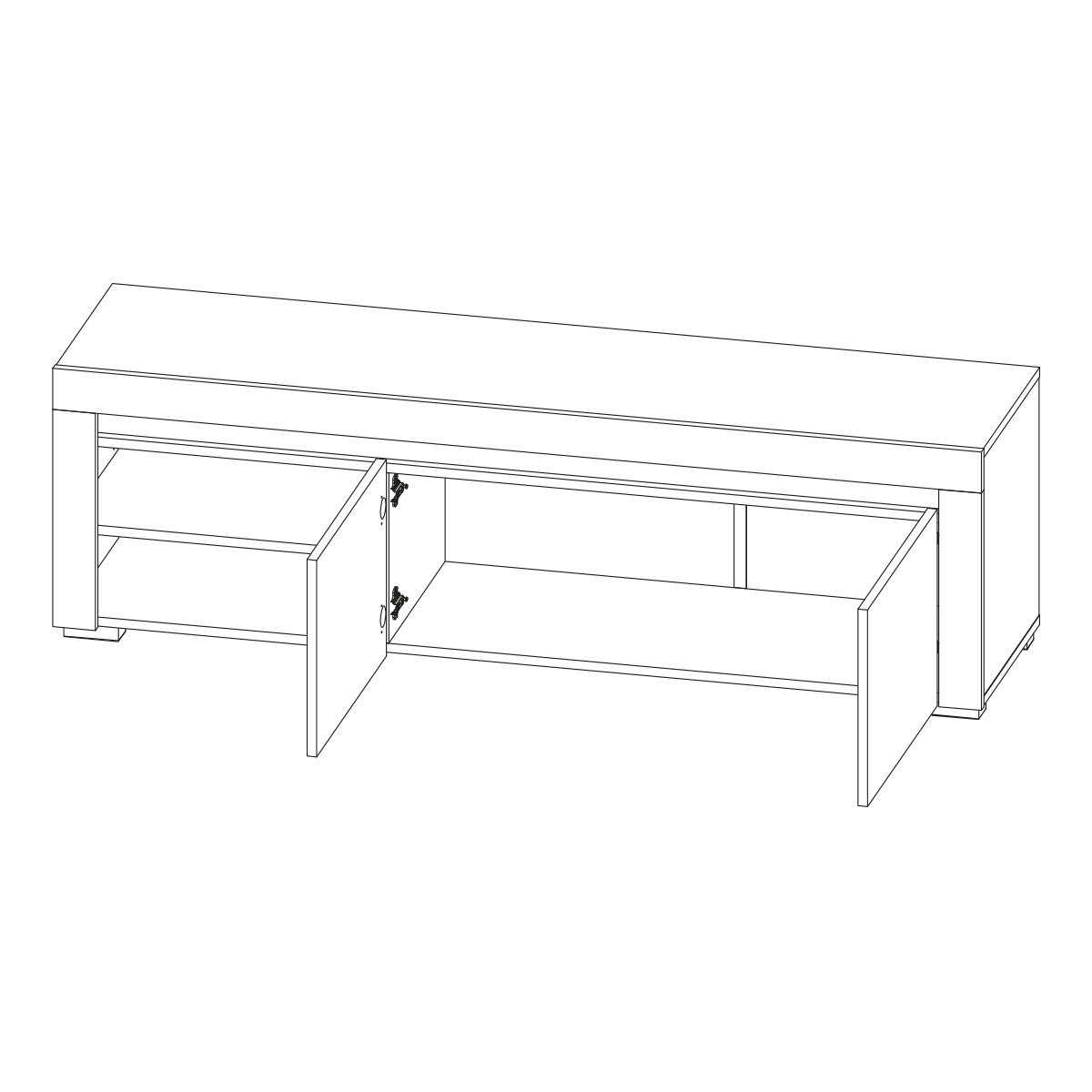 TV-MÖBEL Kasla Weiß - Weiß, Holzwerkstoff (152/47/39cm) - Petits-meubles