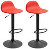 BARHOCKER 2er Set Lederlook rot - Rot/Schwarz, Textil/Metall (39/94/41cm) - CLP