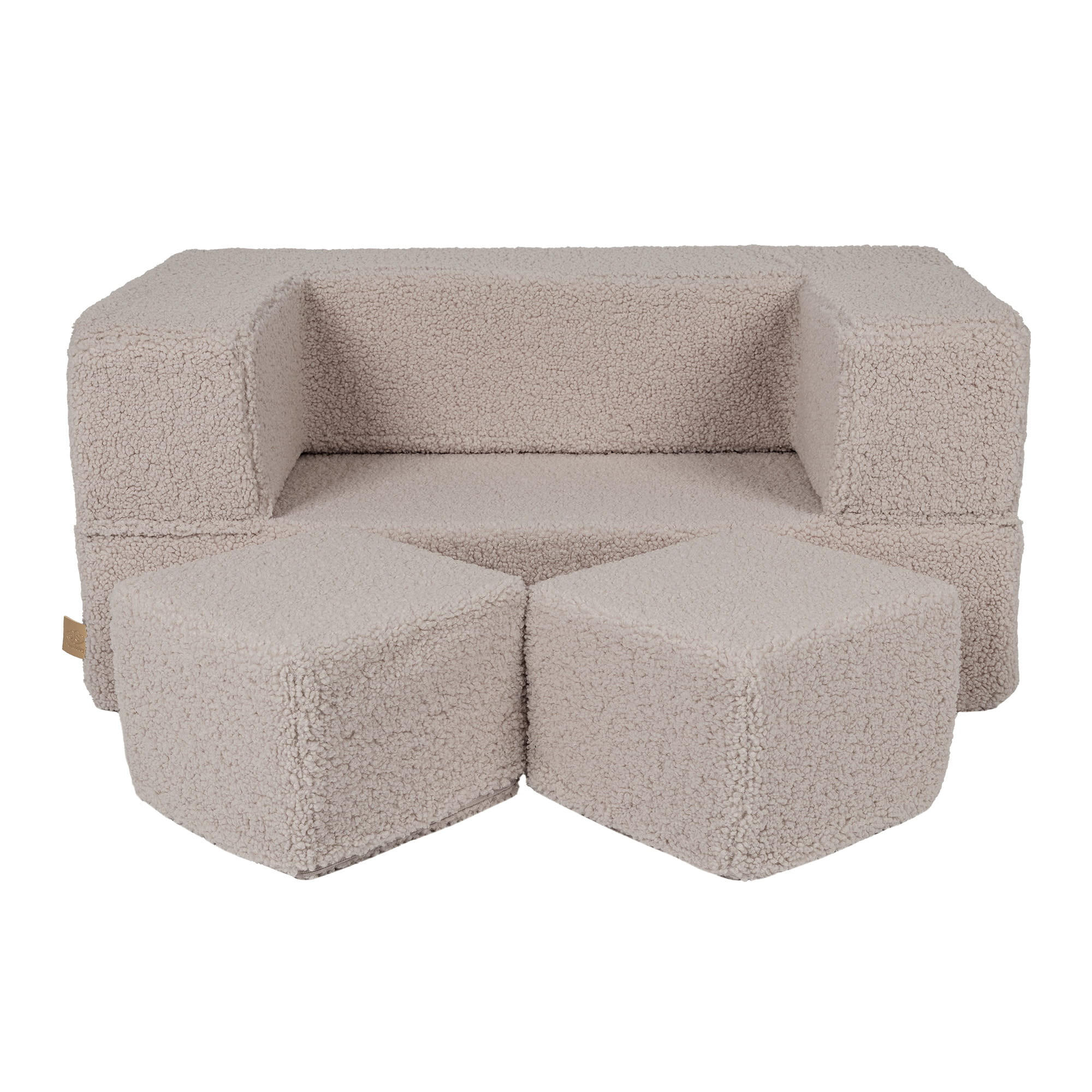 KINDERSOFA, Bearly, Cube, Hellgrau - Grau, Textil (96/40/50cm) - MeowBaby