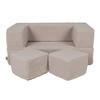 KINDERSOFA, Bearly, Cube, Hellgrau - Grau, Textil (96/40/50cm) - MeowBaby