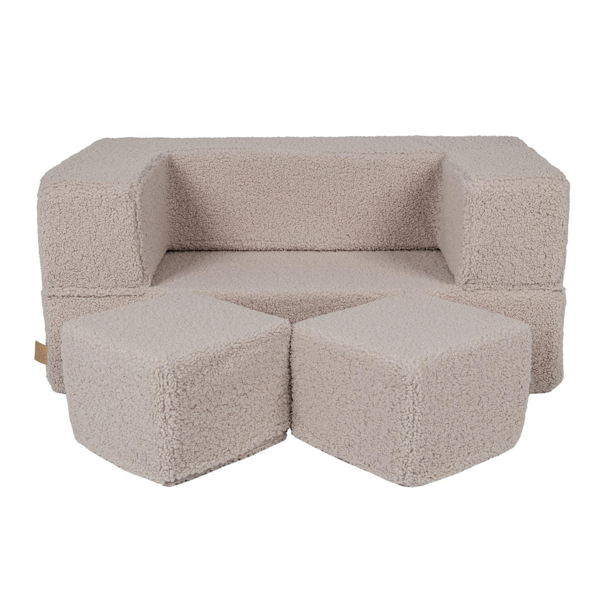 KINDERSOFA, Bearly, Cube, Hellgrau - Grau, Textil (96/40/50cm) - MeowBaby
