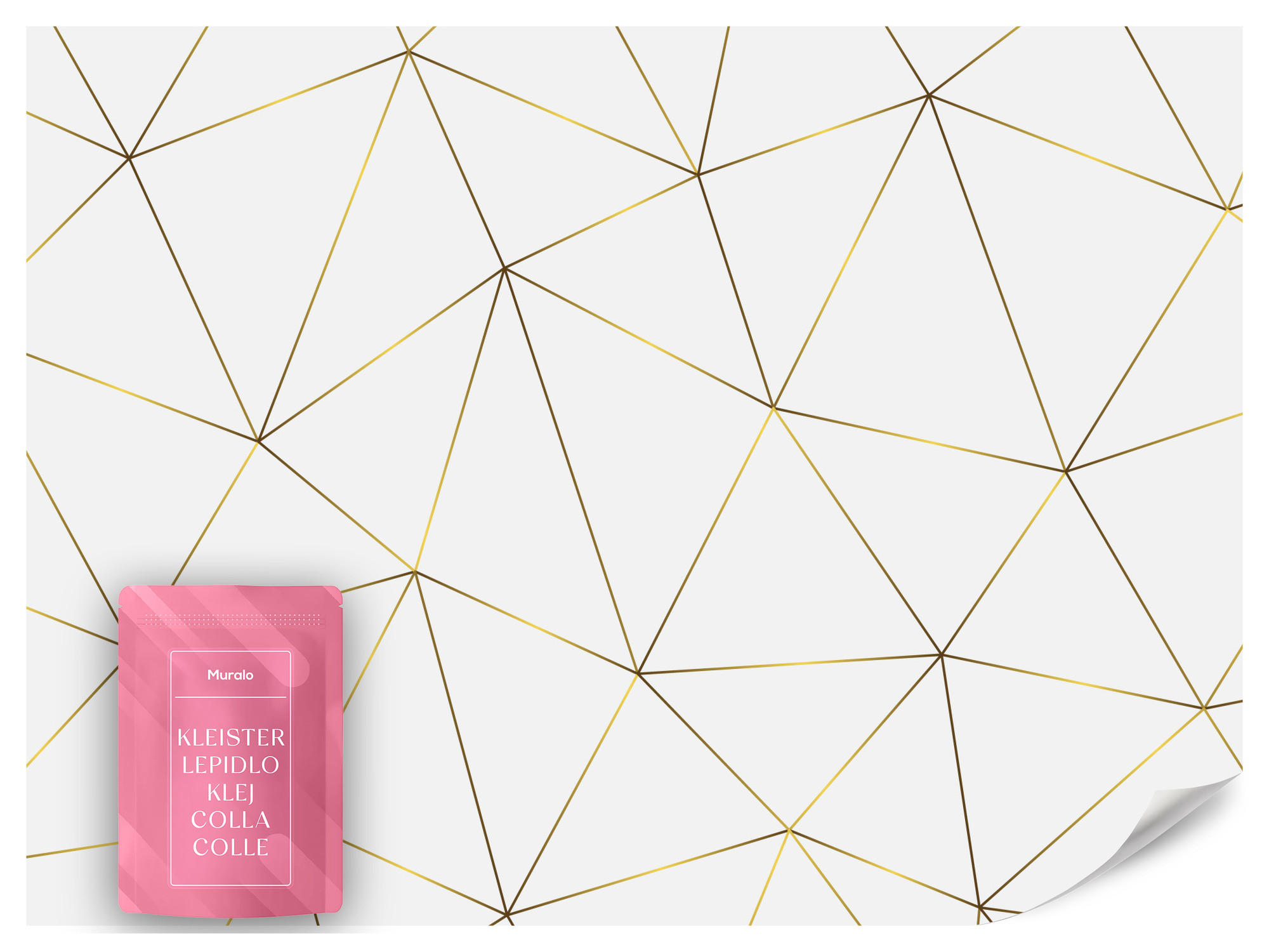 FOTOTAPETE Geometrische Abstraktion Glamour Stil 250x175 - Gelb/Beige, Papier (250/175cm) - Muralo