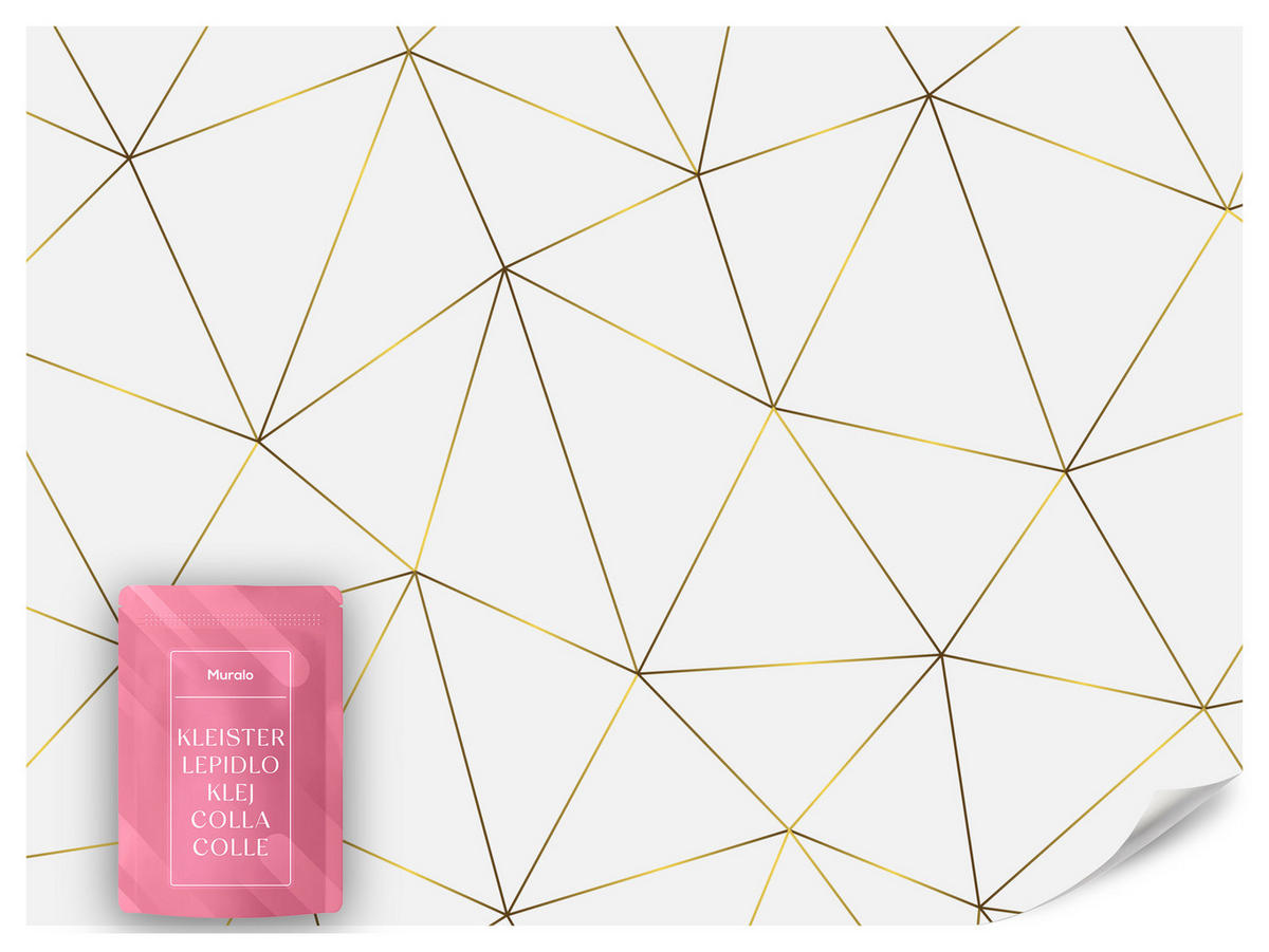 FOTOTAPETE Geometrische Abstraktion Glamour Stil 250x175 - Gelb/Beige, Papier (250/175cm) - Muralo