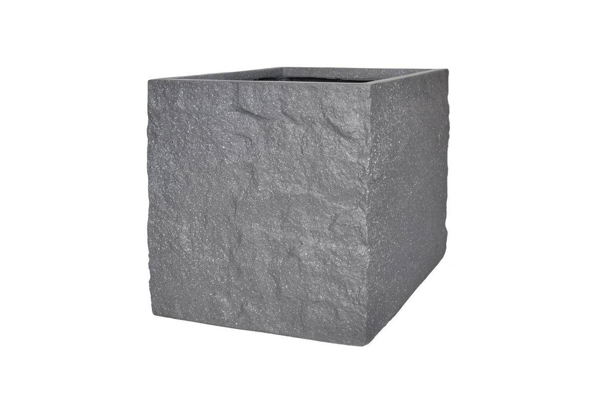 PFLANZKASTEN The Rock 36x35 cm, Steinoptik Grau, Fiberstone - Anthrazit, Kunststoff (36/35/36cm) - dasmöbelwerk
