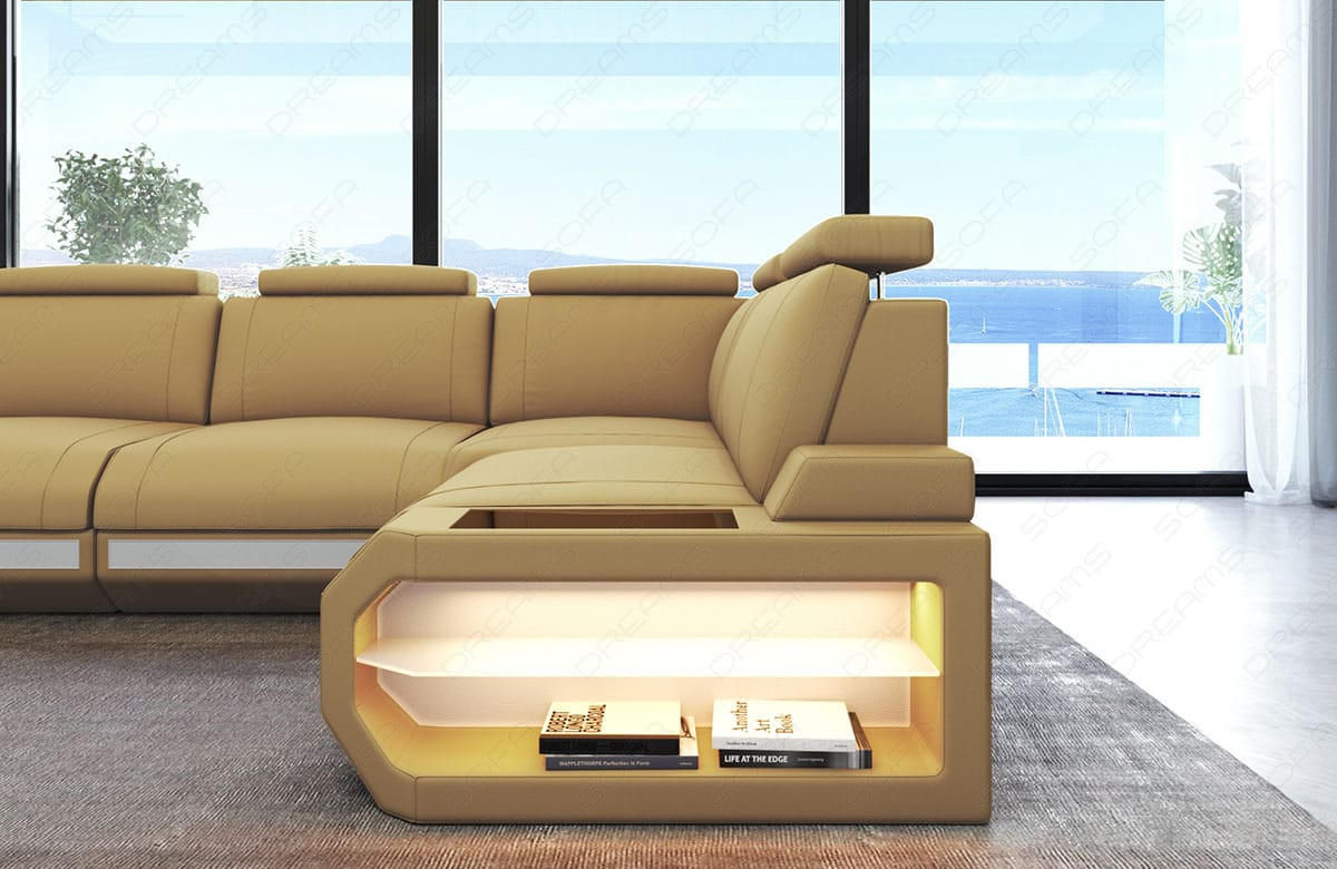 ECKSOFA Siena Beige Weiß Mikrofaserstoff - Beige, Kunststoff (272/272cm)