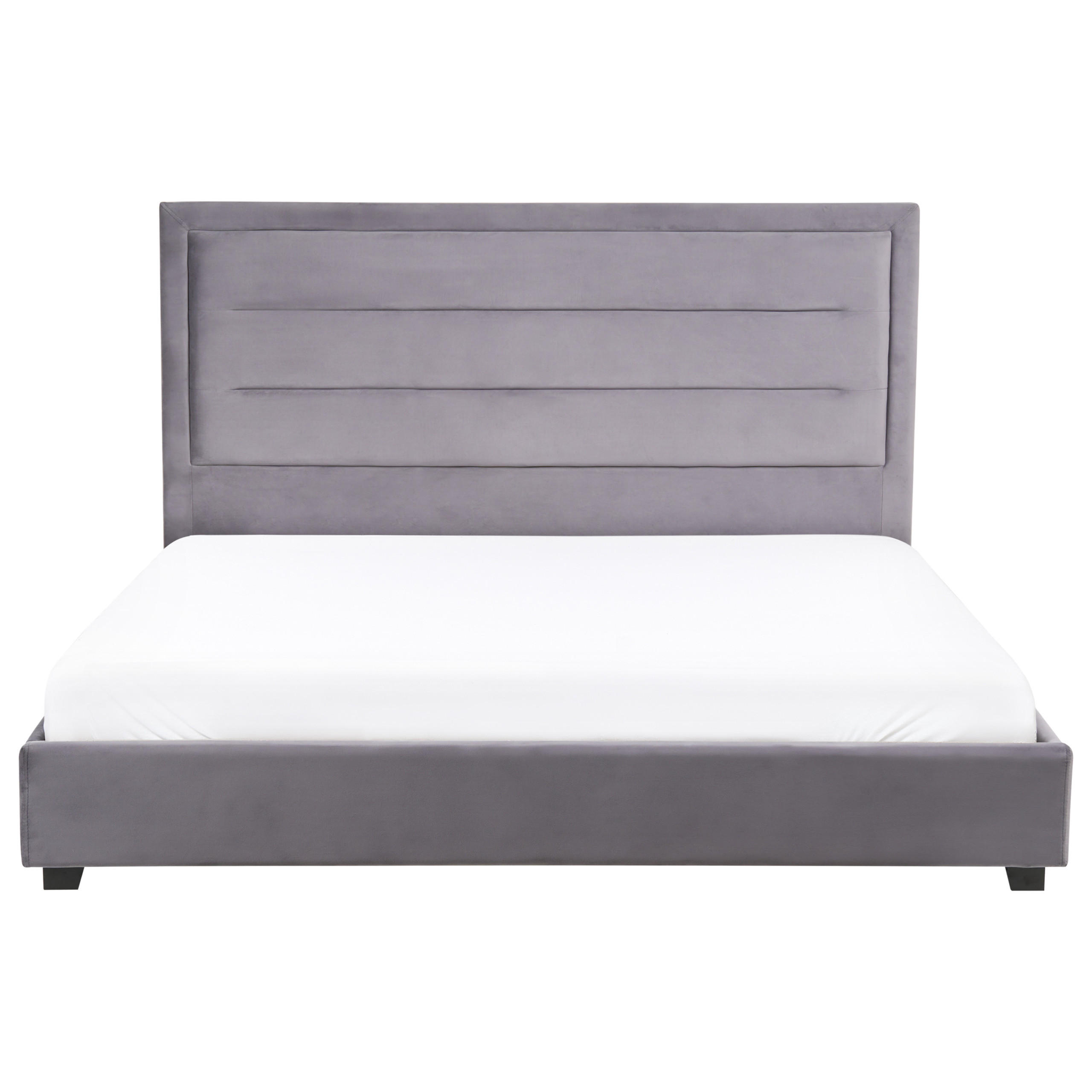 Beliani Wasserbett Dunkelgrau, Grau, Schwarz 180x200 cm