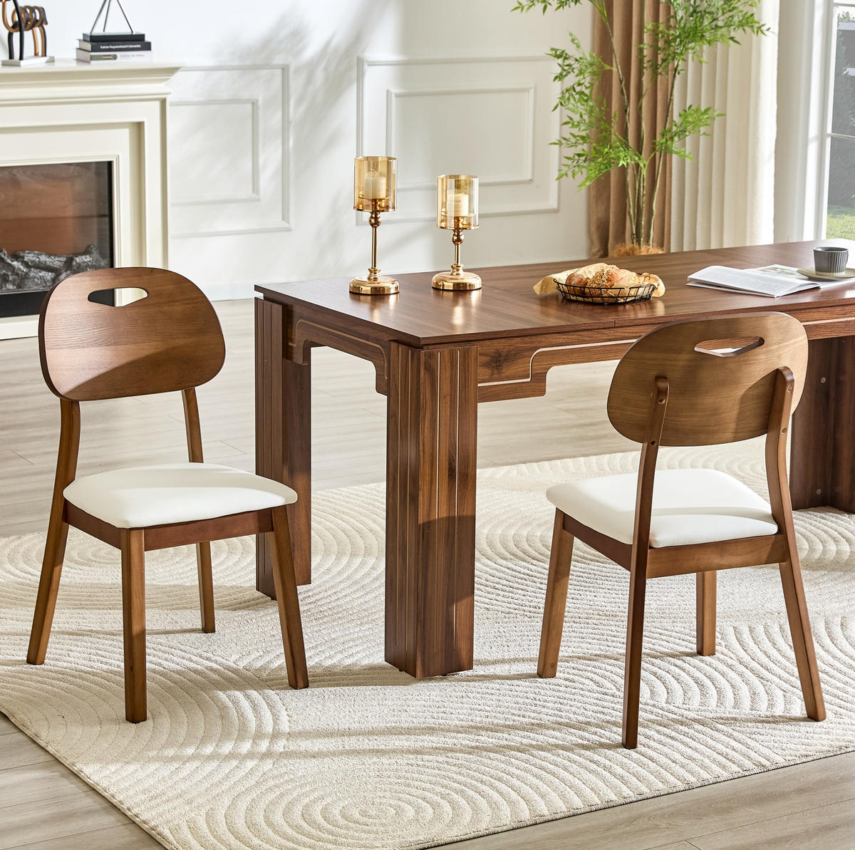 ESSZIMMERSTUHL 2er-Set mit Ovallehne, Holz Weiß - Weiß, Holz (44/88/50cm) - Meubliv