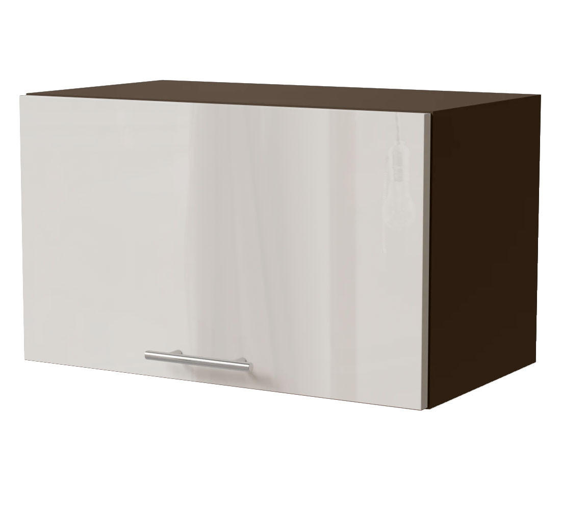 KLAPPHÄNGESCHRANK Brerra W4B/60 Lava / RAL 9001 creme Hochglanz 60 / 32,5 / 36cm mit Gasdruckdämpfer - Dunkelgrau/Creme, Holz/Holzwerkstoff (60/36/32.5cm) - Feldmann-Wohnen