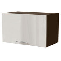 KLAPPHÄNGESCHRANK Brerra W4B/60 Lava / RAL 9001 creme Hochglanz 60 / 32,5 / 36cm mit Gasdruckdämpfer - Dunkelgrau/Creme, Holz/Holzwerkstoff (60/36/32.5cm) - Feldmann-Wohnen