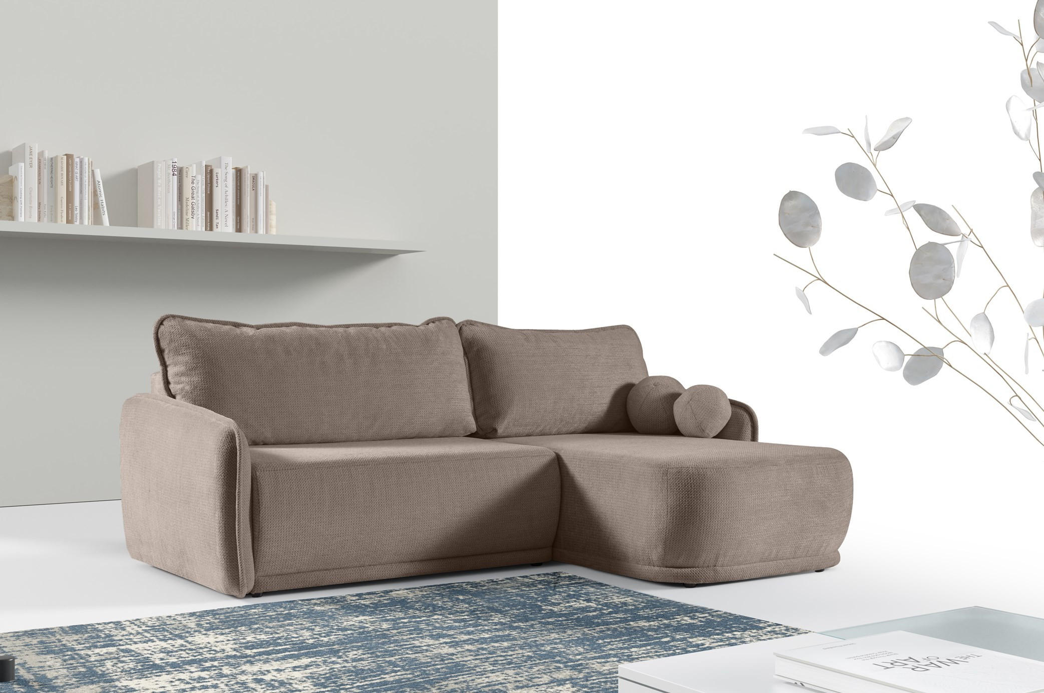 ECKSOFA Cloud Beige, mit Schlaffunktion - Beige, Textil (240/167cm) - Bettso