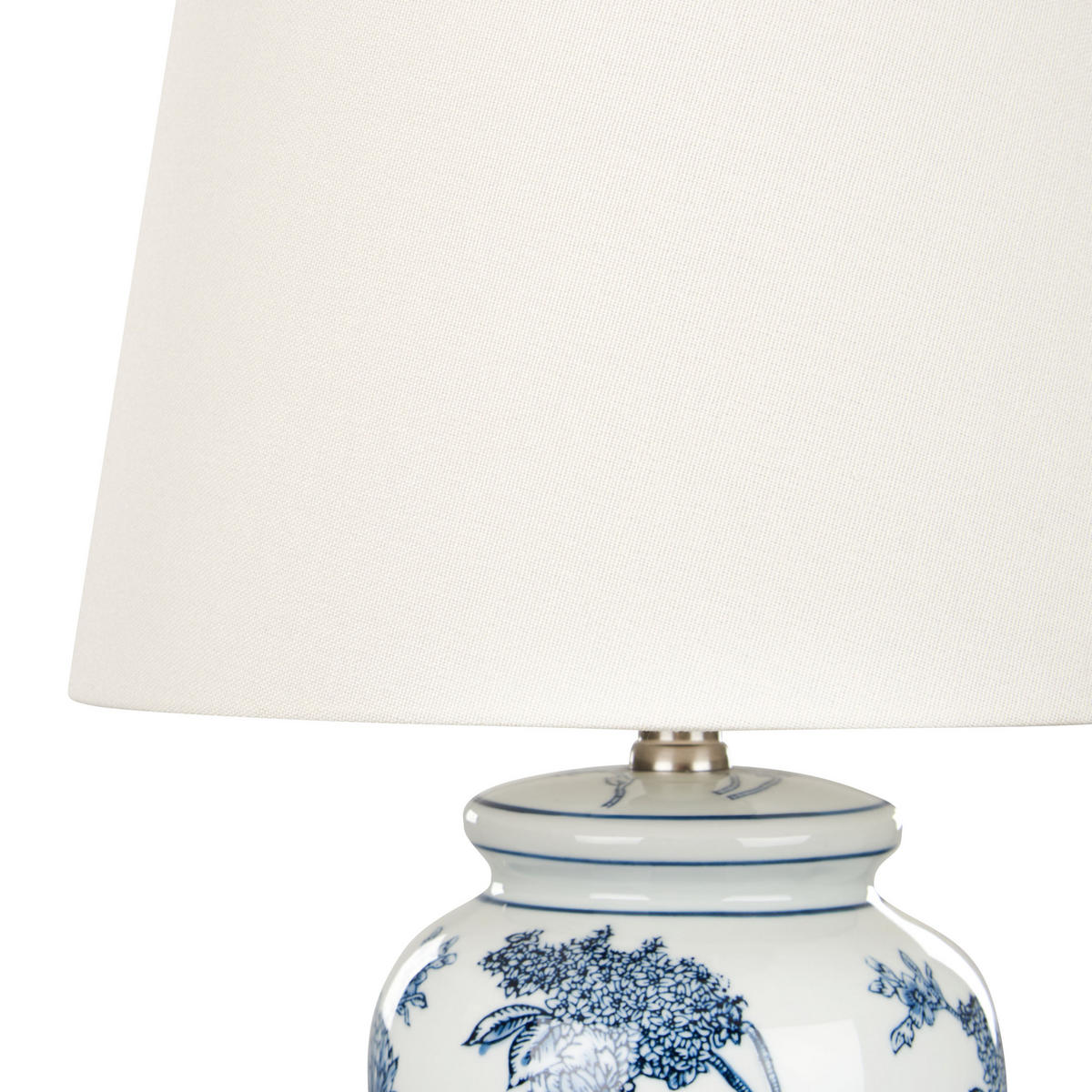 TISCHLAMPE Weiß Beluso - Blau/Weiß, Keramik (32/32/54cm) - Beliani