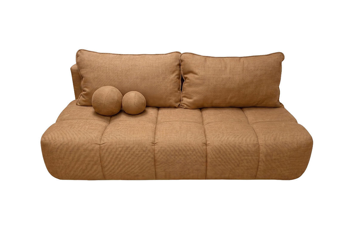 POHOVKA S funkcí spaní A úložným prostorem, strukturovaná látka Verita, Měděná, COCO - měděná, dřevo (205/97/105cm) - Kaiser Möbel