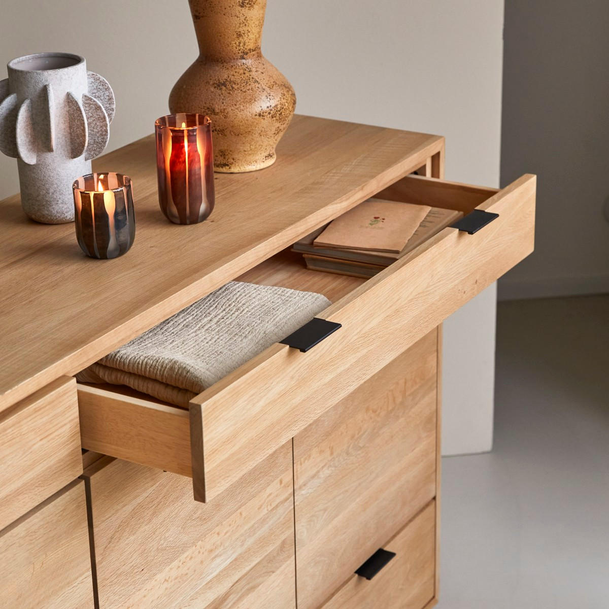SIDEBOARD Senson Natur aus Eiche - Naturfarben, Holz (200/92/45cm) - Tikamoon