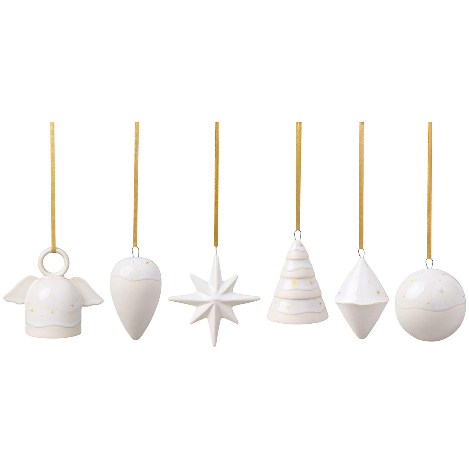 ORNAMENTE-SET Winter Glow beige 6er Set - Beige, Keramik (1/1/1cm) - like.Villeroy & Boch