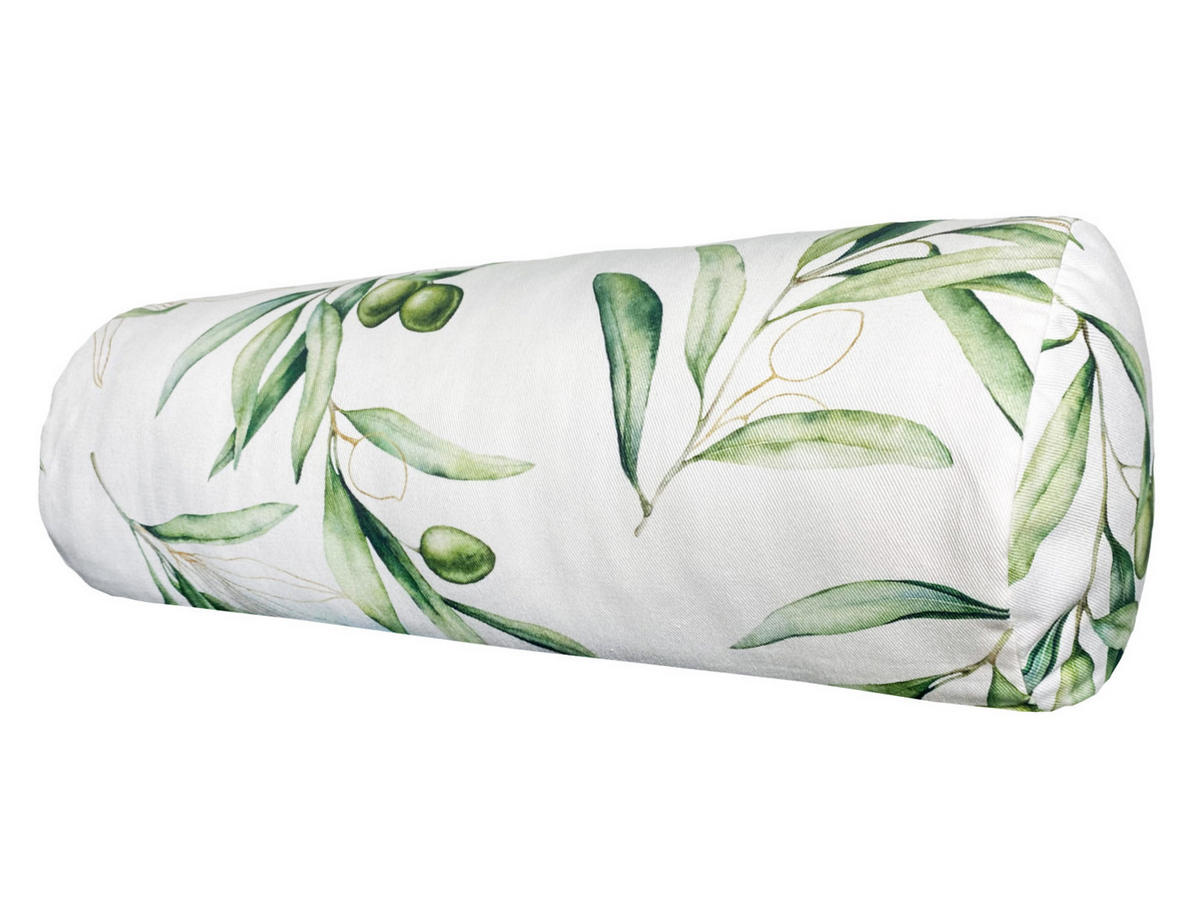 NACKENROLLENHÜLLE Italy Collection Oliven 15/40 cm - Ecru/Multicolor, Textil (15/40cm) - beties Heimtextil