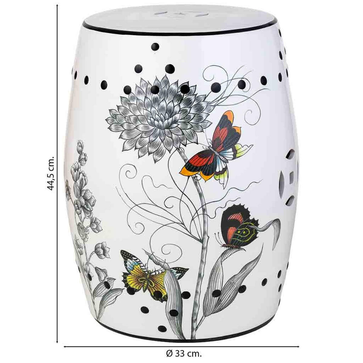 HOCKER, weiß, 33x45cm - Grau, Keramik (33/44.5/33cm) - Wanderlust