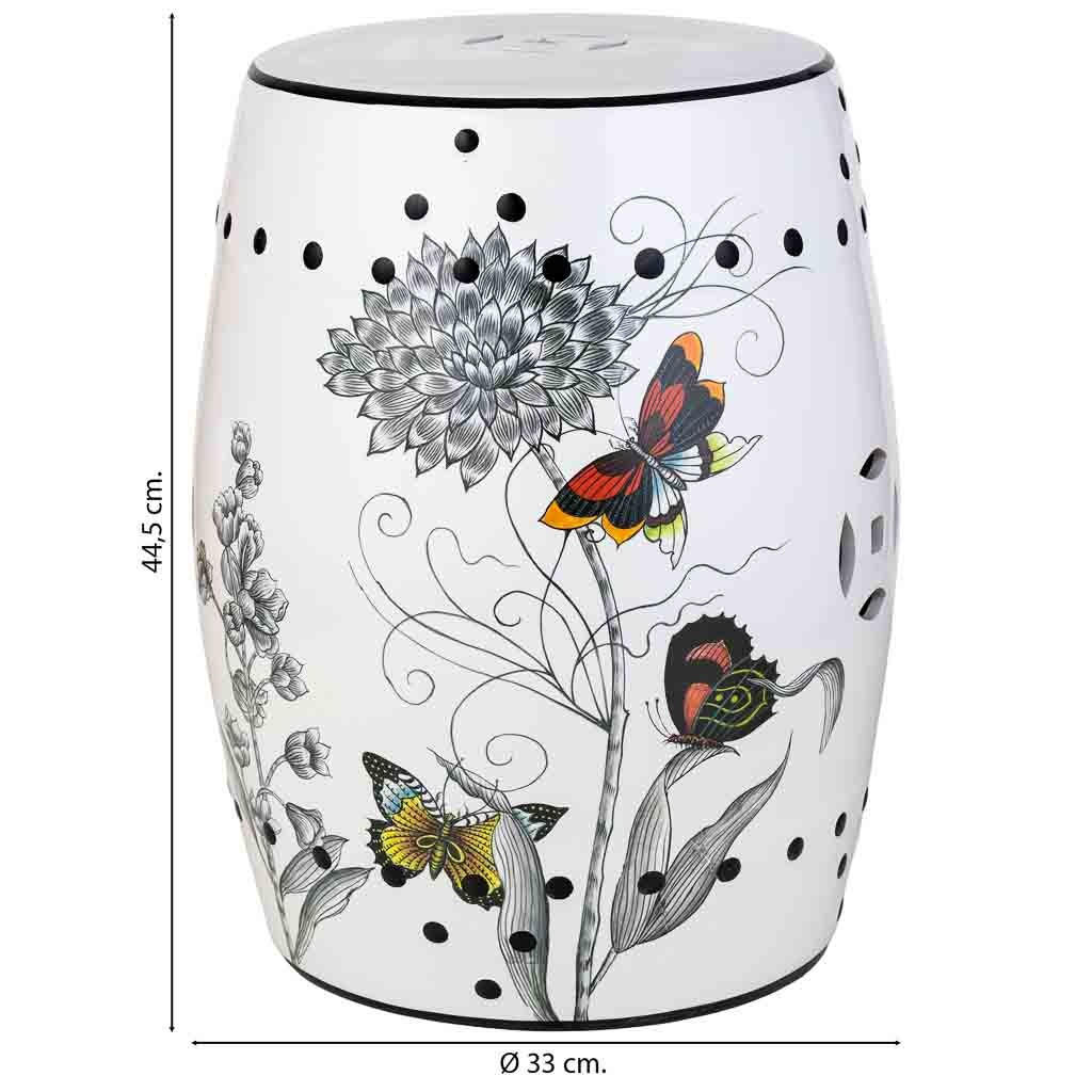 Thumbnail - Wanderlust Hocker,, Weiß, Keramik, 33x44.5x33 cm, Wohnzimmer, Hocker, Sitzhocker