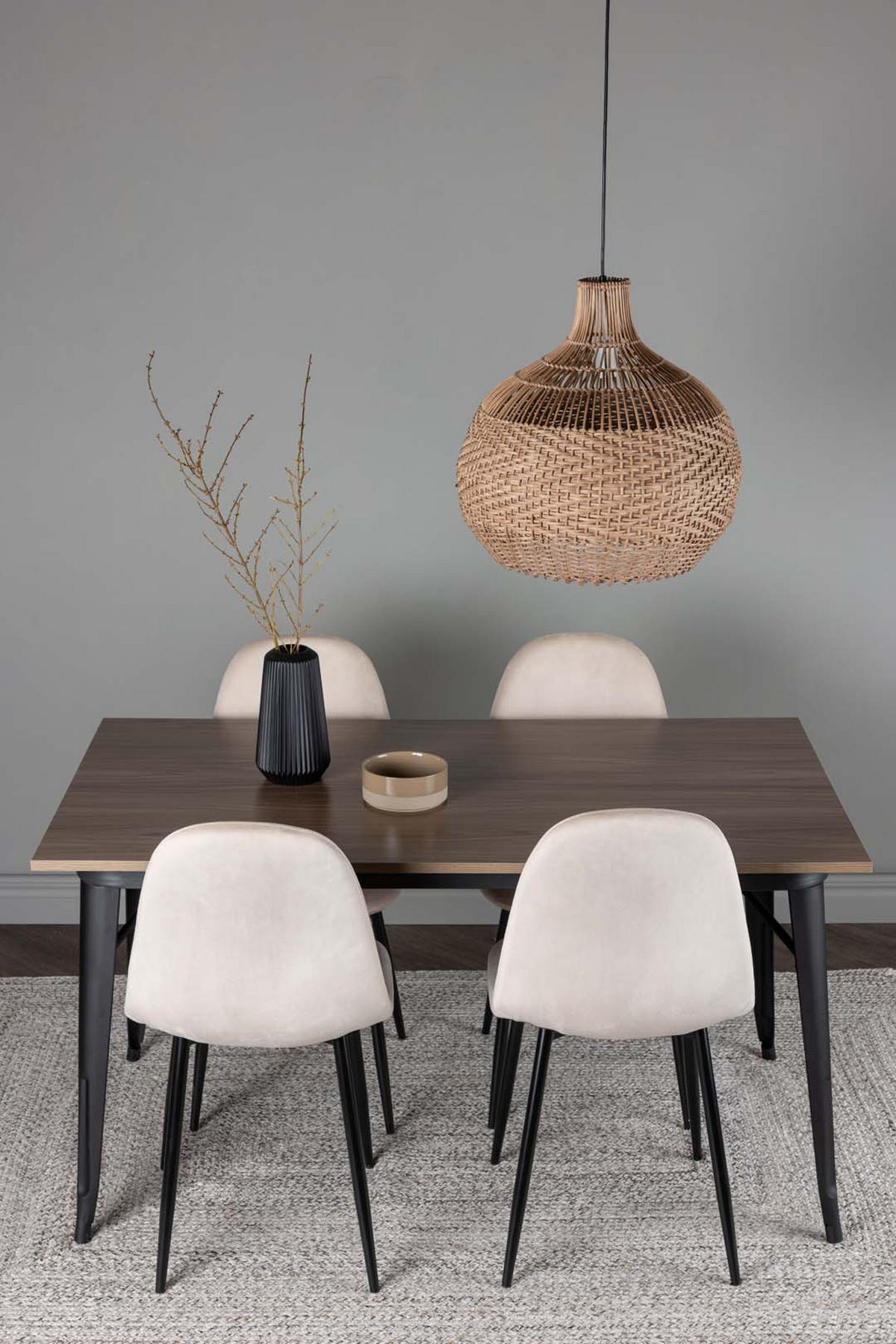 TISCHGRUPPE Nussbaum - Beige, Holzwerkstoff (80/75/140cm) - ebuy24