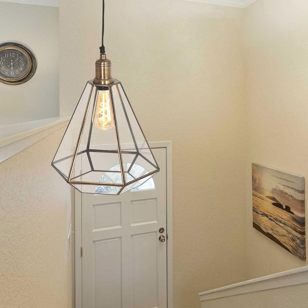 HÄNGELEUCHTE Metall Glas Bronze - Bronzefarben, Glas (26/26/150cm)