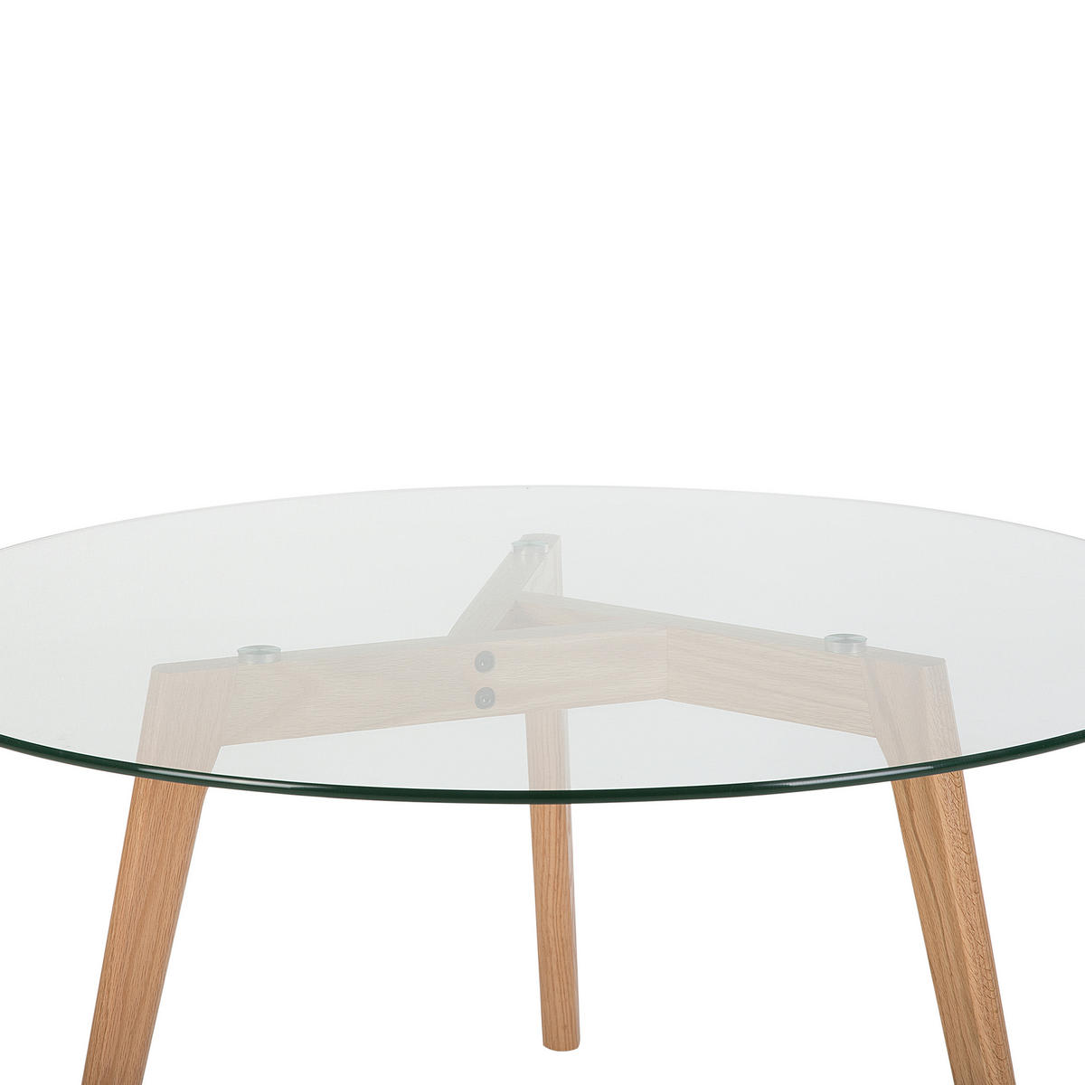 COUCHTISCH Glas 90 cm Minnesota - Hellbraun, Glas (90/90/45cm) - Beliani