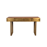 KONSOLENTISCH Volan Gold - Goldfarben, Holz (140/140/76cm) - Dutchbone