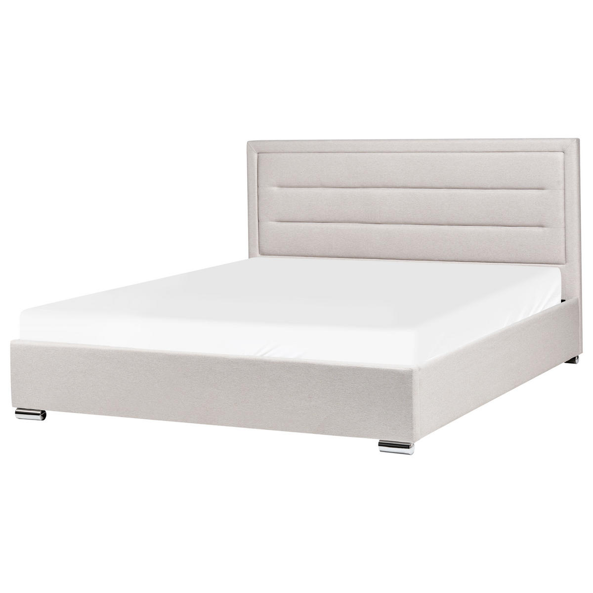 BETT mit Stauraum 180/200 cm Hellbeige Rouen - Beige, Textil (180/200cm) - Beliani