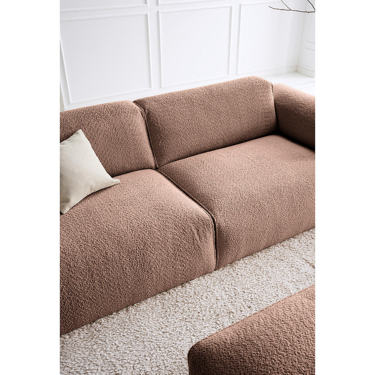 3-SITZER SOFA - Mauve/Schwarz, Kunststoff/Textil (251/71/102cm) - home24