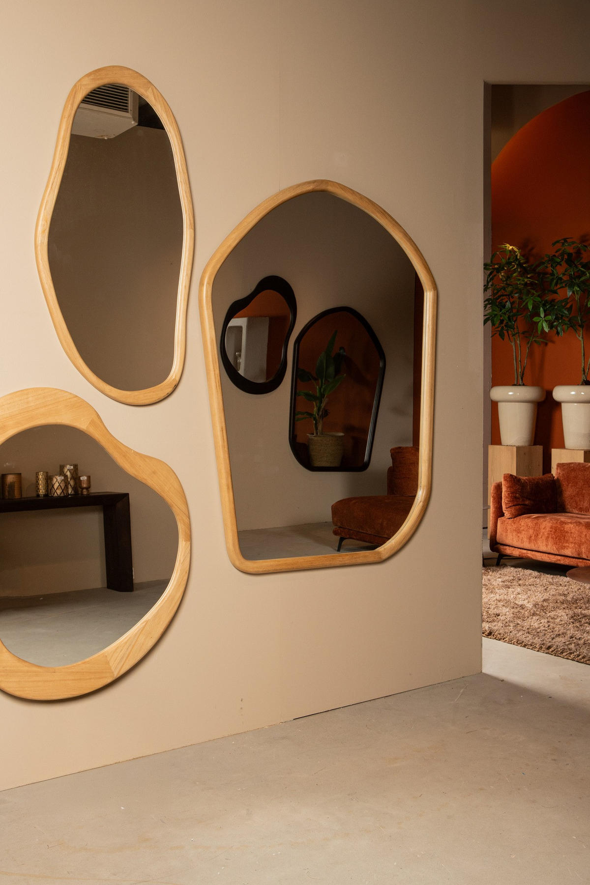 SPIEGEL Denholm Beige 120/4/172cm - Beige, Holz (4/172/120cm) - PTMD Collection