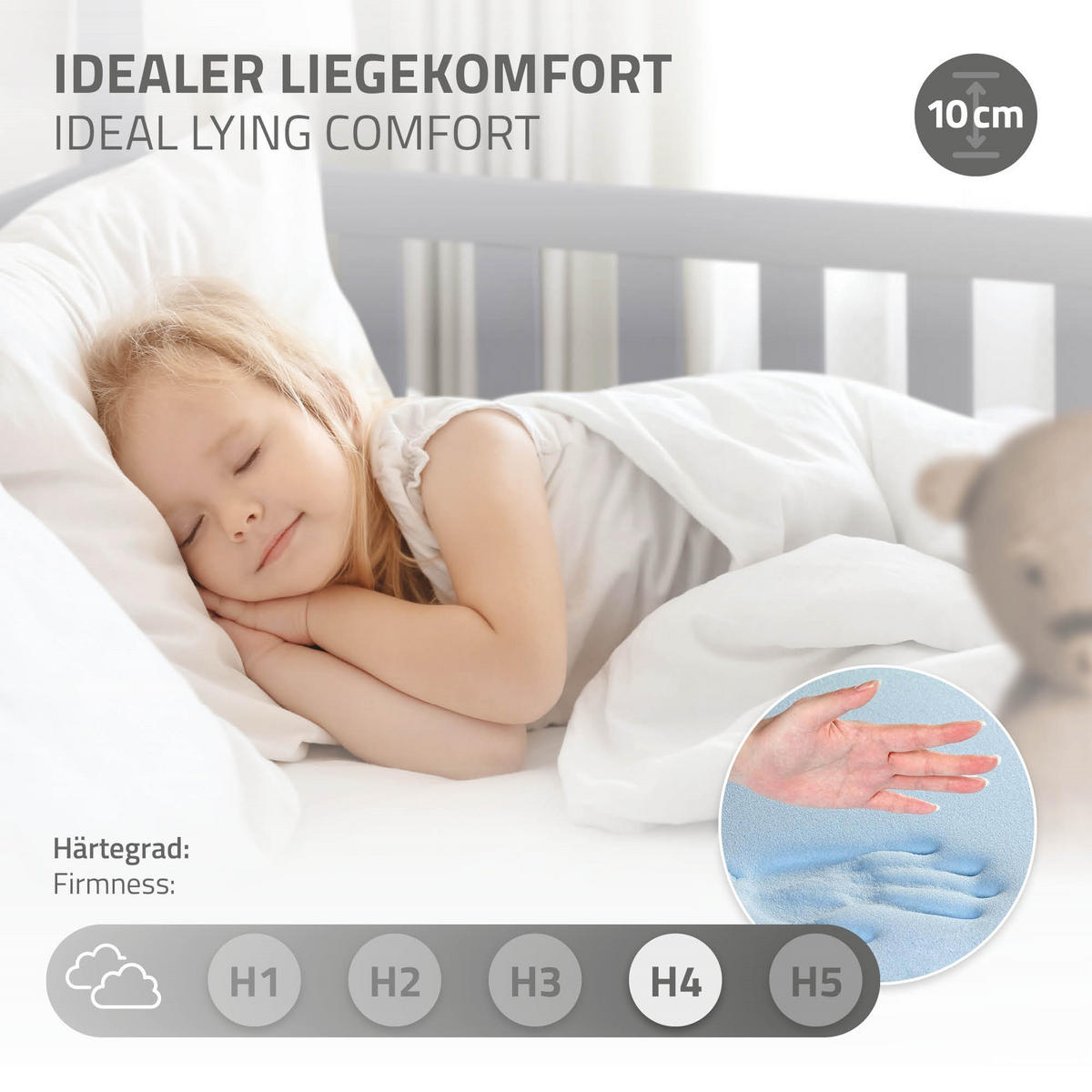 KINDERBETT mit Dach und Matratze 80x160 cm Hellgrau - Hellgrau, Holz (80/160cm) - ML-DESIGN