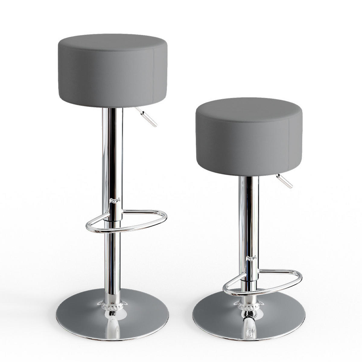 BARHOCKER 2ER SET Grau 33 x 92 cm 2 Teilig - Grau, Metall (33/92/33cm) - Vicco