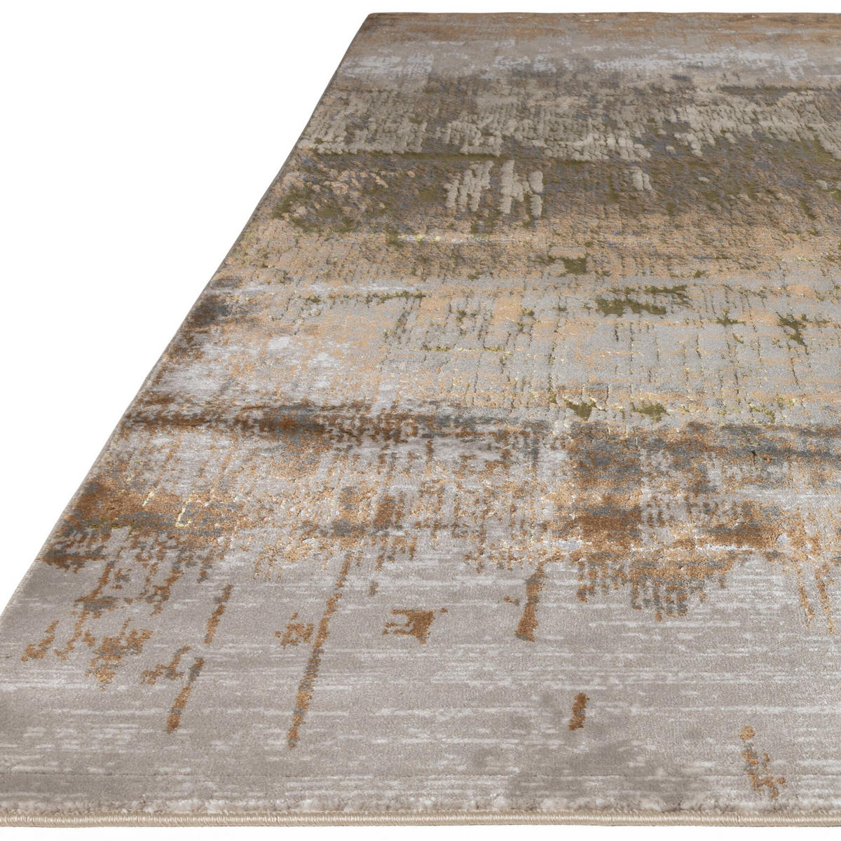 TEPPICH Hochglanz Metallic abstrakt pflegeleicht strapazierfähig COMO-Bellagio, Gold 200x290 cm - Goldfarben, Textil (200/290cm) - KADIMA DESIGN