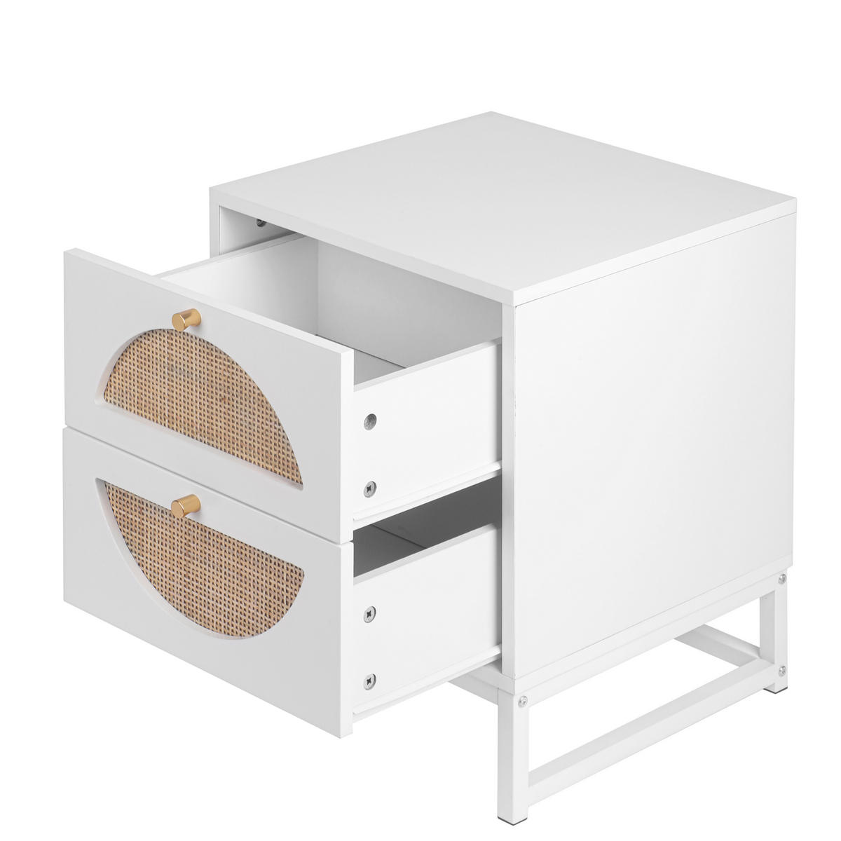 NACHTSCHRANK Weiß 40/40/53 cm - Weiß, Holz/Holzwerkstoff (40/53/40cm) - Urban Meuble