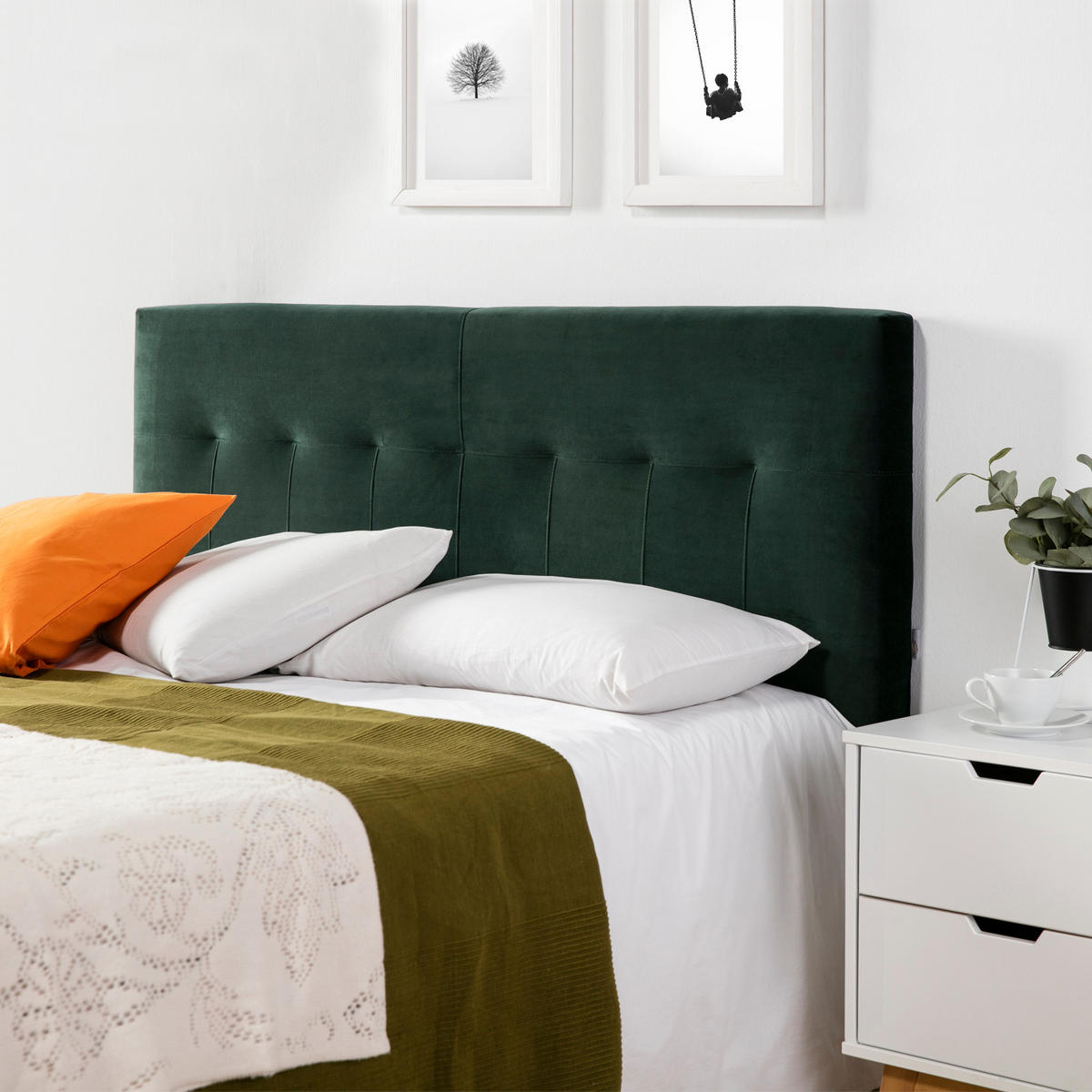 KOPFTEIL 160x100 cm Napoles Grün - Grün, Textil (8/100/160cm) - VS Venta-stock