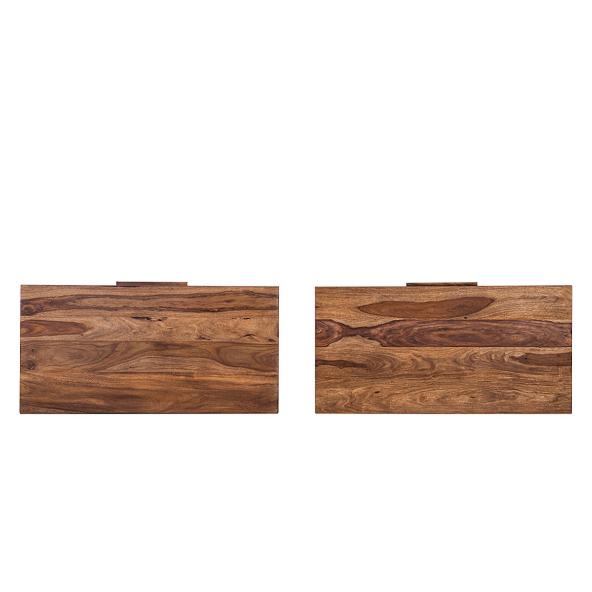 ANSTECKPLATTEN - 2er-Set - Sheesham massiv - Sheeshamfarben, Holz (45/90/5cm) - home24