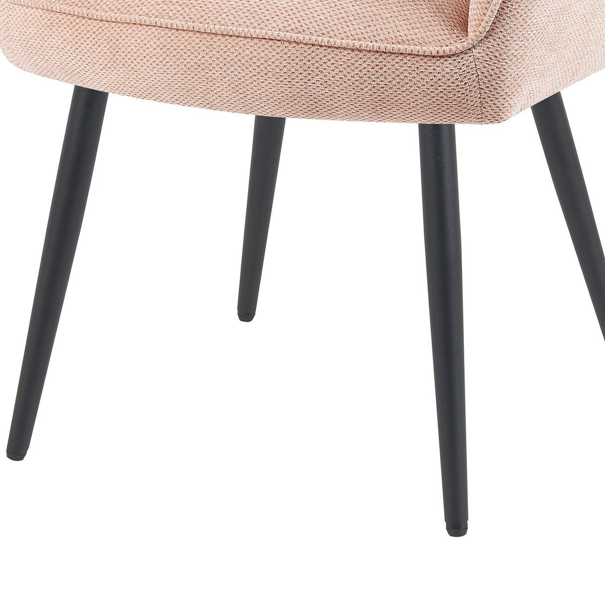 ESSZIMMERSTUHL Mika-Runa - Schwarz/Rosa, Textil/Metall (60/87/65cm) - DUBI Möbel