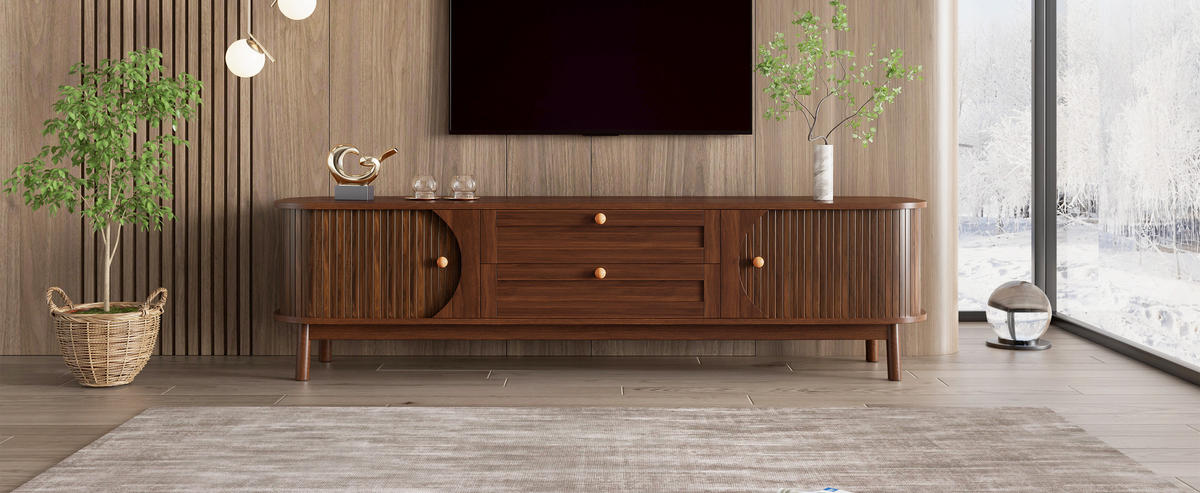 TV-SCHRANK Holzoptik Schubladen - Walnussfarben, Holzwerkstoff (170/46/39.5cm)