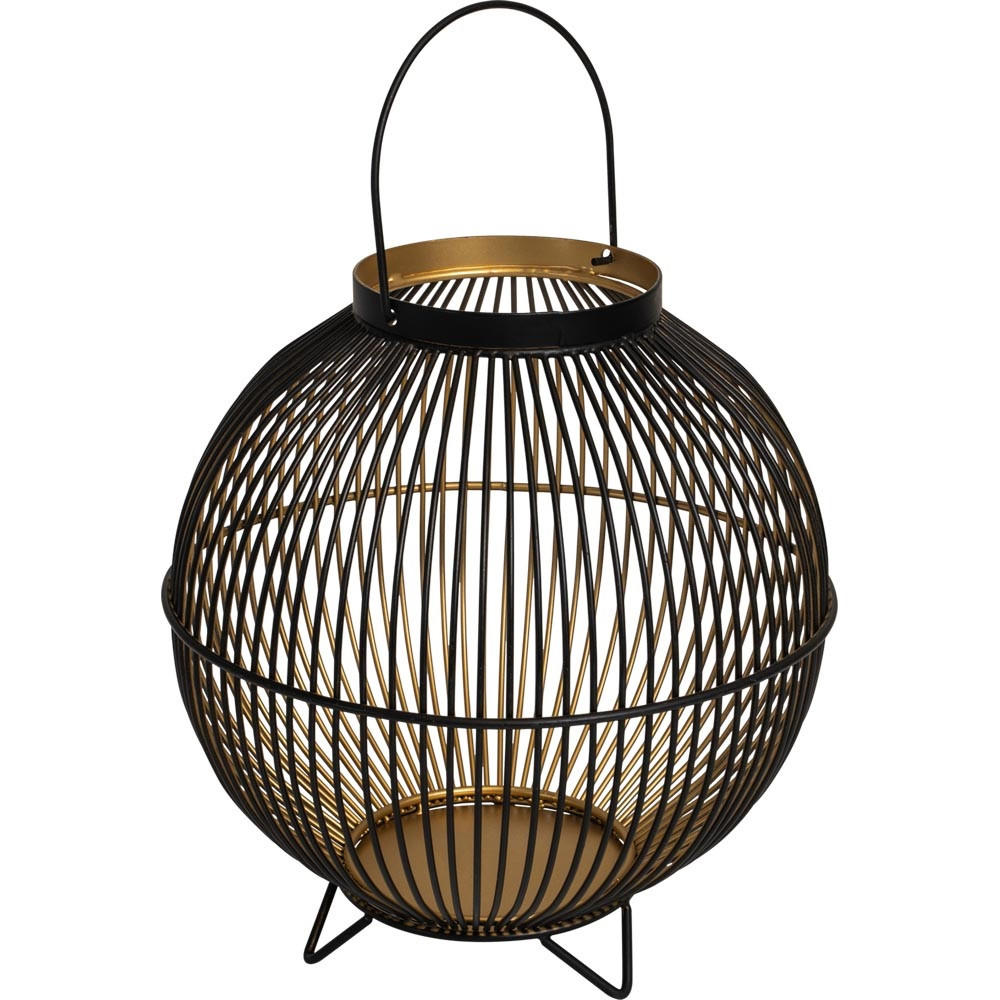 LATERNE Nora - Schwarz - 25/25/26 cm - Schwarz, Metall (25/26/25cm) - Lesli Living