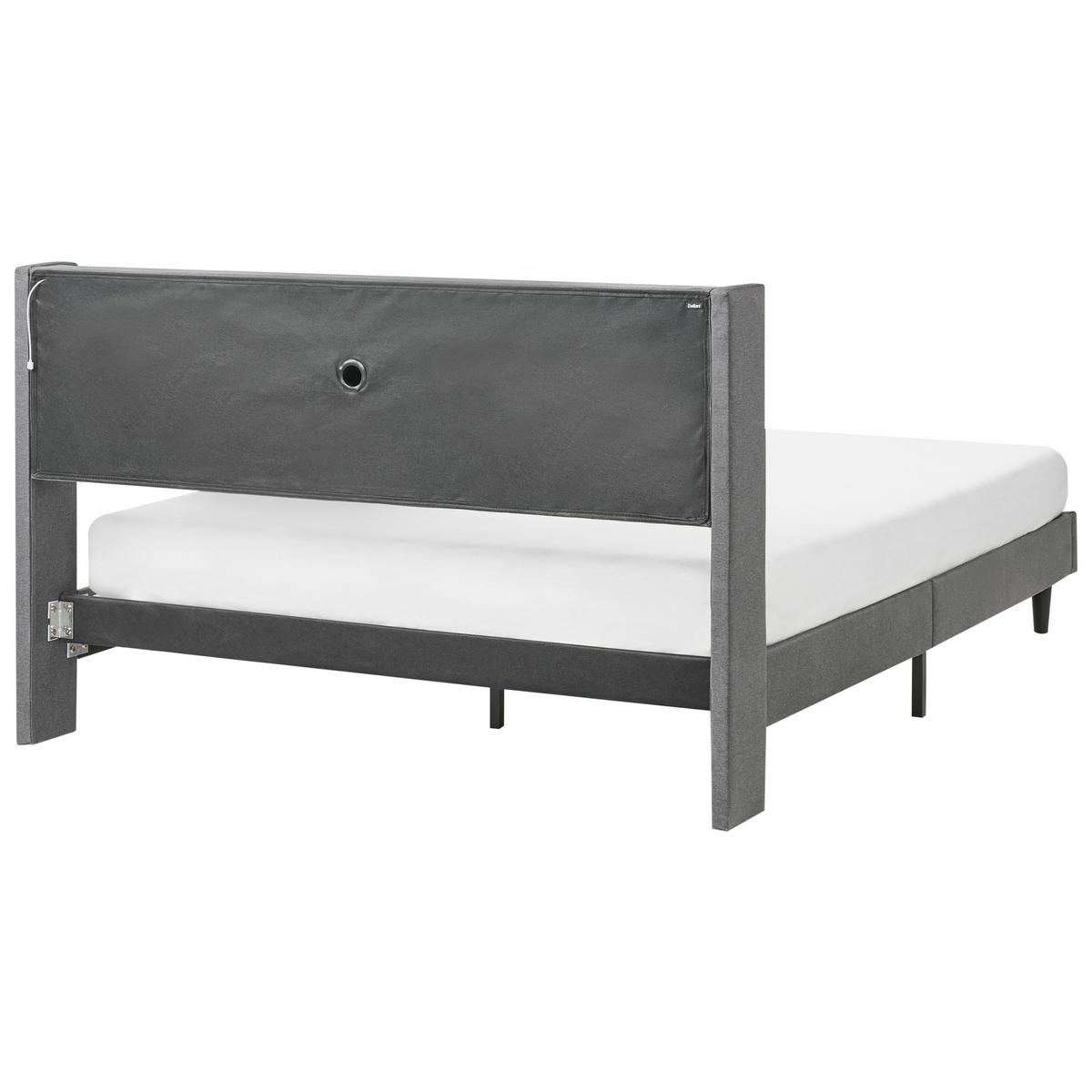 BETT mit LED 160/200 cm Stoff Dunkelgrau Beaulieu - Dunkelgrau, Textil (160/200cm) - Beliani