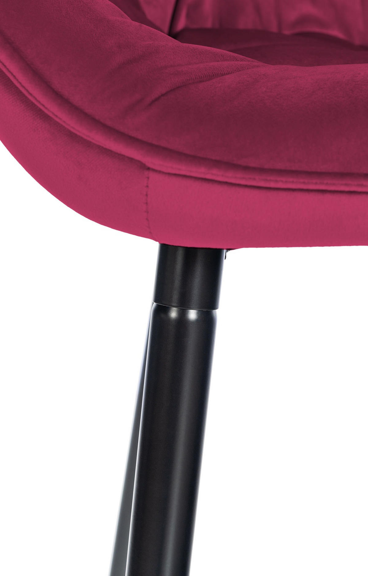 BARHOCKER 2er Set Samt lila - Lila/Schwarz, Textil/Metall (54/103/57.5cm) - CLP