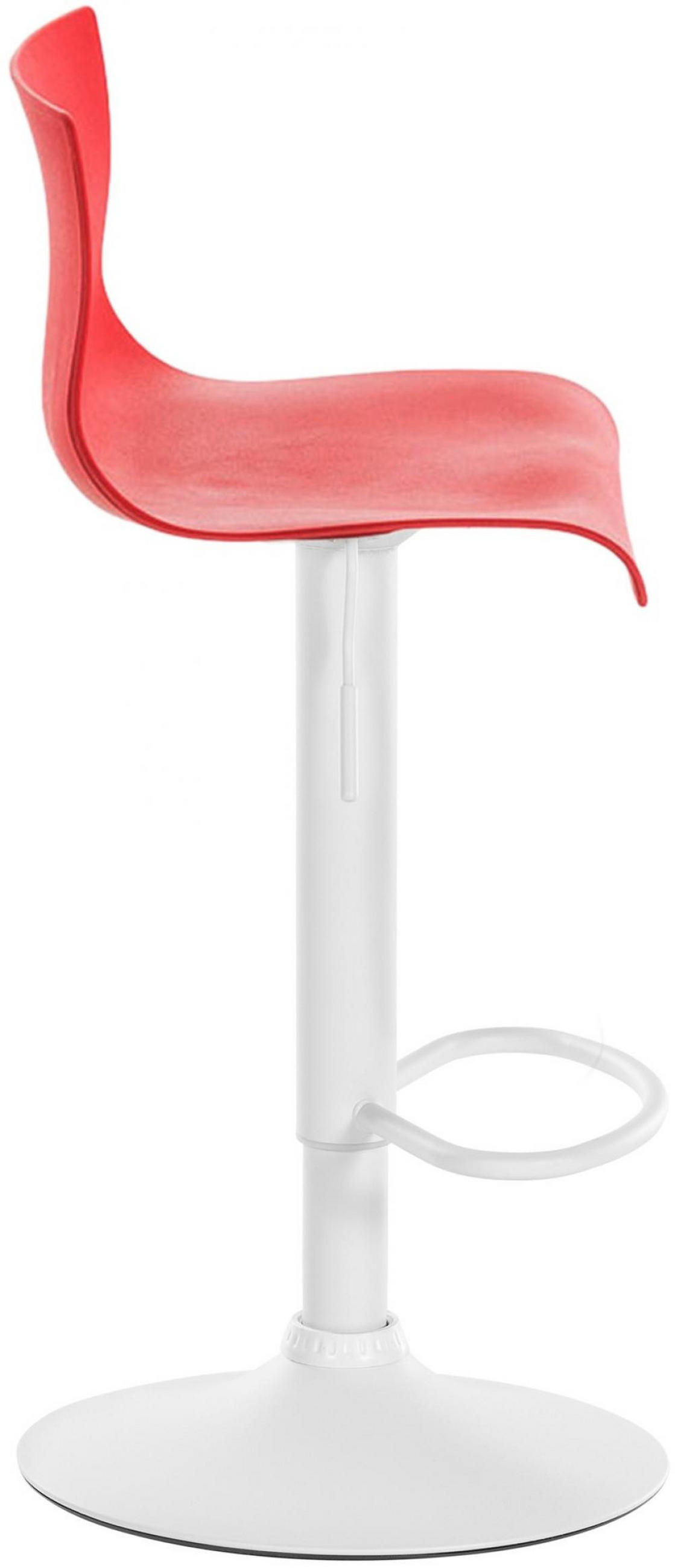 BARHOCKER Kunststoff rot - Rot/Weiß, Kunststoff/Metall (39/84/36cm) - CLP