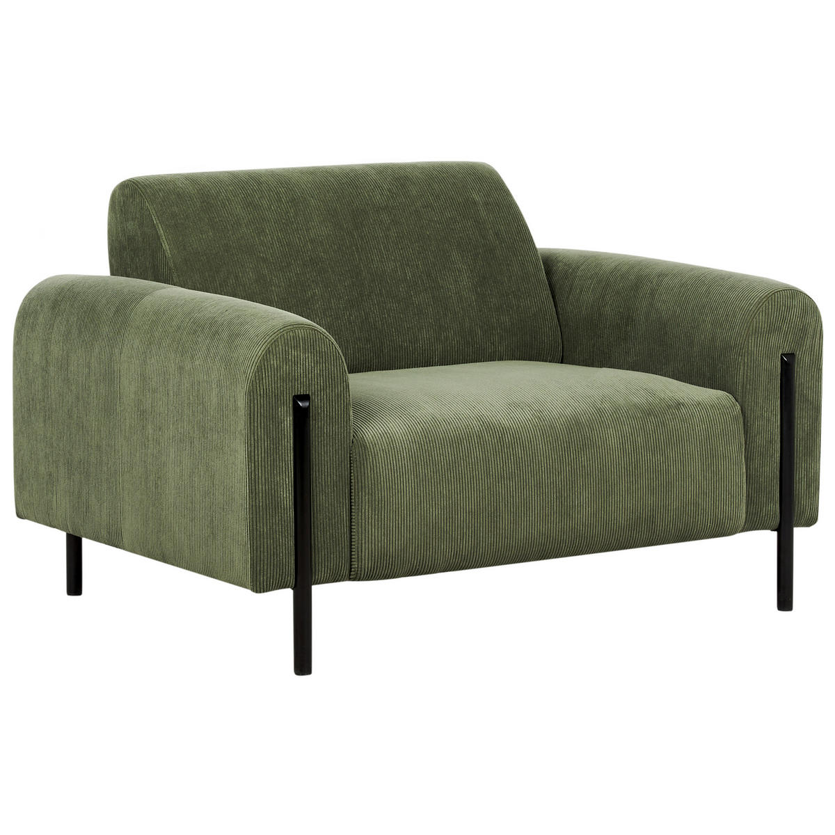 SESSEL Olivgrün Askim - Schwarz/Olivgrün, Textil (123/79/95cm) - Beliani