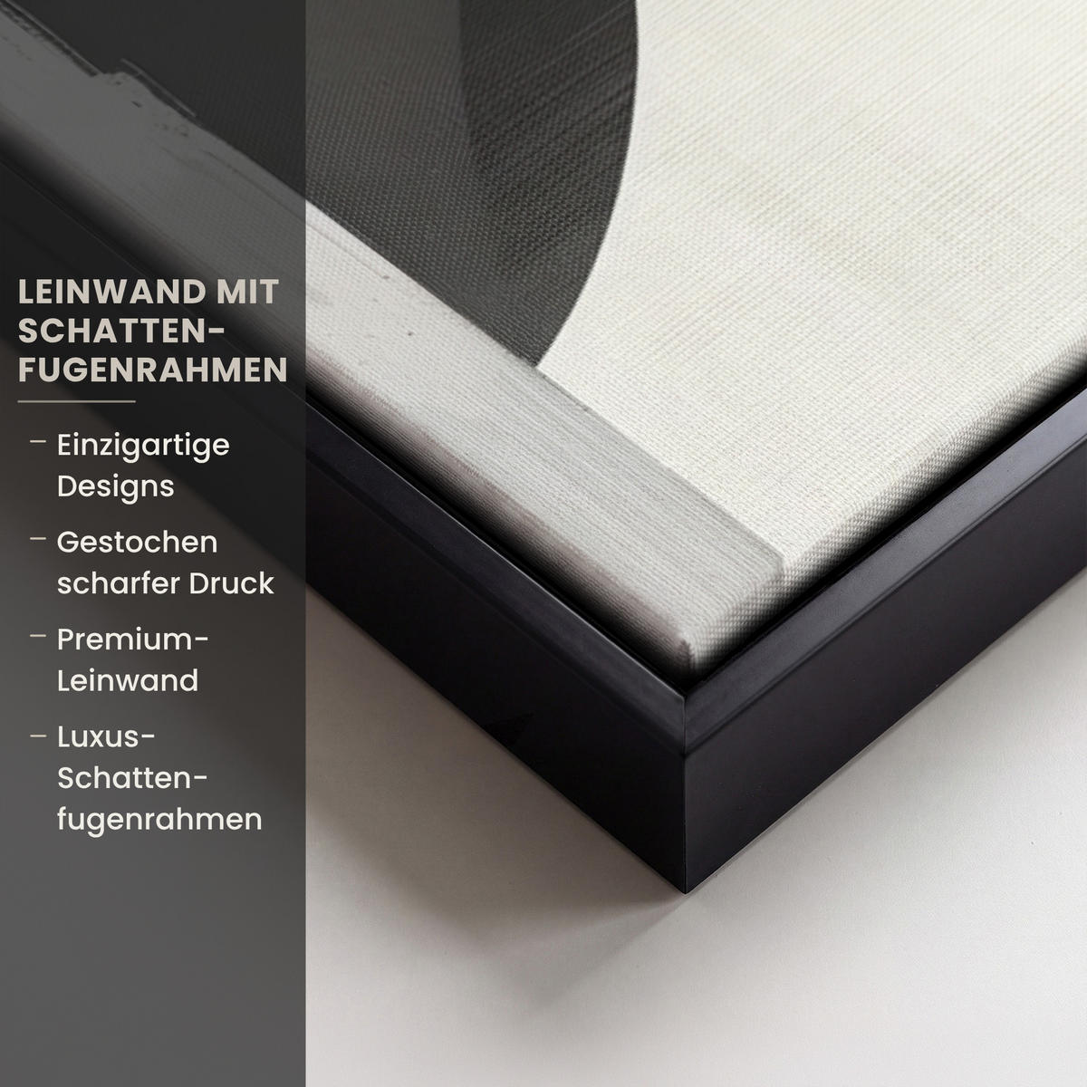 LEINWAND Bilder mit Rahmen - Gold - Rechtecke - Kreise - Abstrakt - 100x70 - Weiß, Textil (100/70cm) - MuchoWow