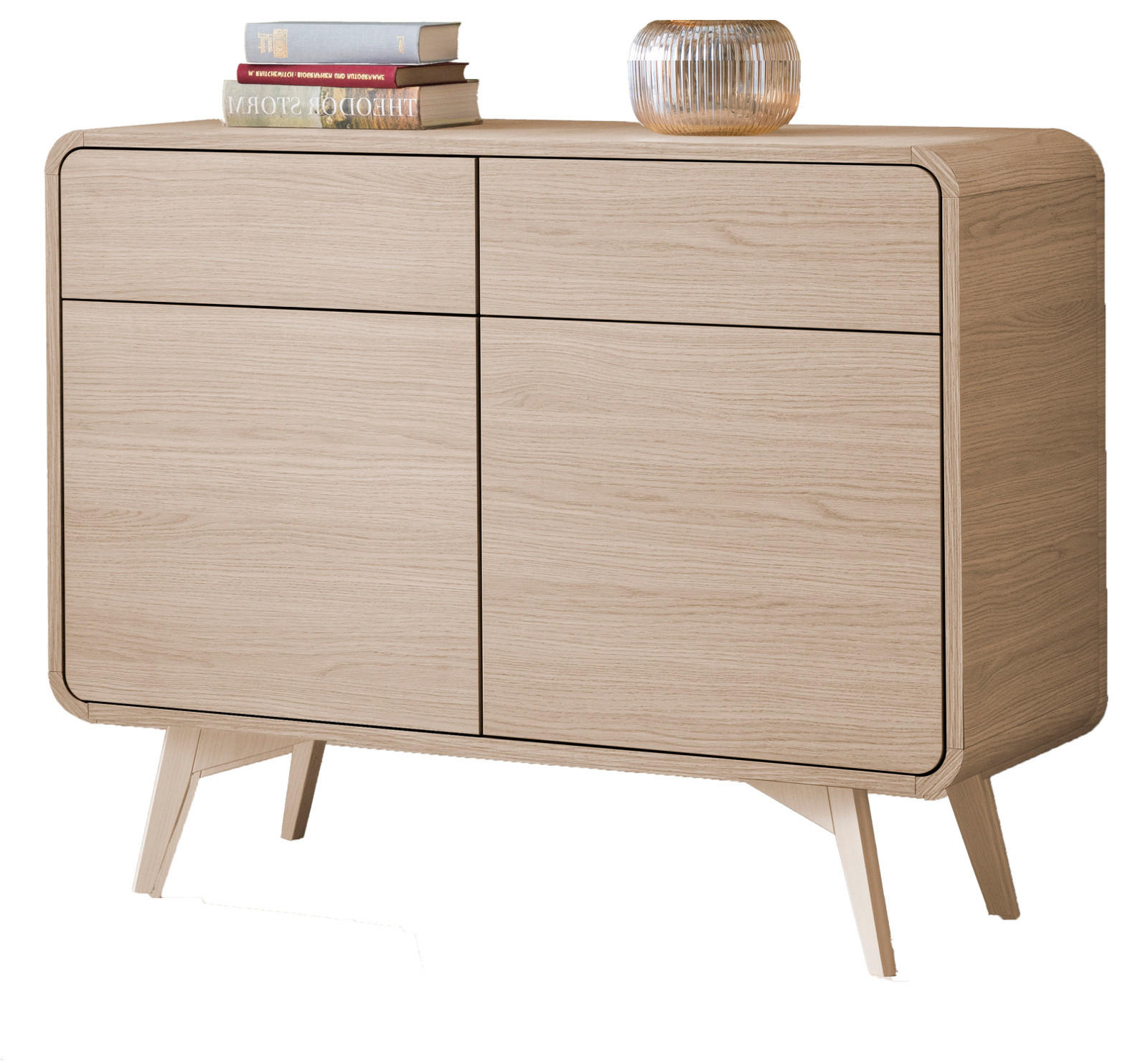 SIDEBOARD Eiche natur skandinavisch 108 cm, Kommode mit Push-to-Open - Eichefarben, Holz/Holzwerkstoff (108/84/39cm) - Furn.Design