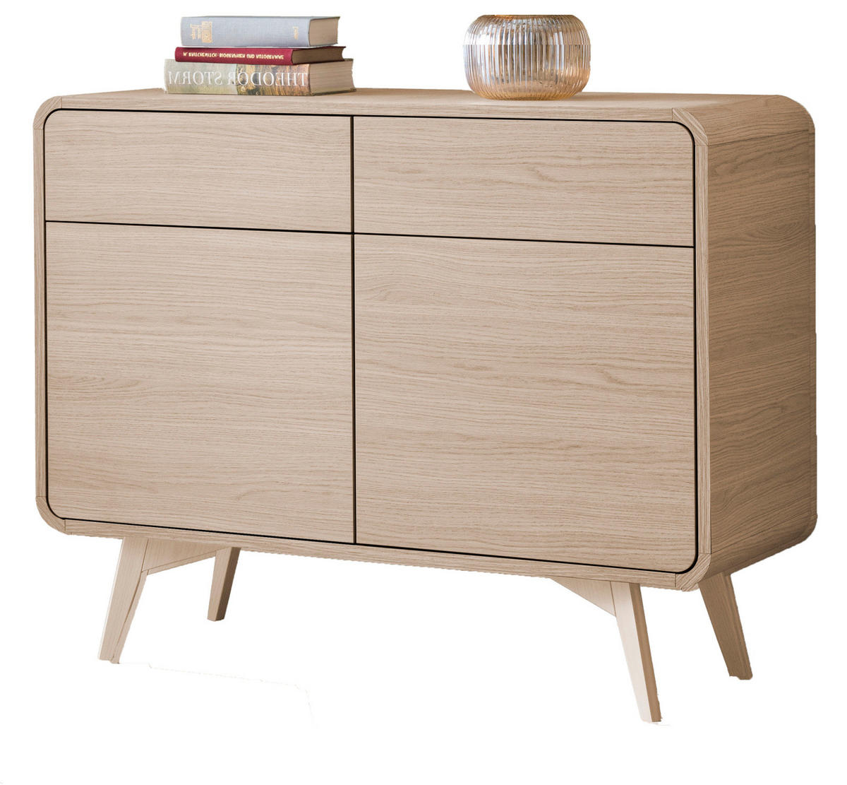 SIDEBOARD Eiche natur skandinavisch 108 cm, Kommode mit Push-to-Open - Eichefarben, Holz/Holzwerkstoff (108/84/39cm) - Furn.Design