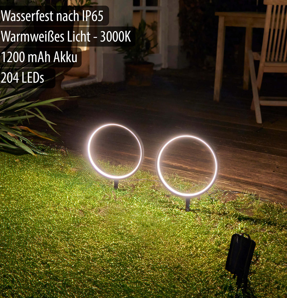SOLAR-LED-GARTENSTECKER - warmweiß mit Dämmerungssensor und wetterfestem Design für stimmungsvolle Außenbeleuchtung - Weiß, Kunststoff (1.7/25.5/41cm) - Northpoint