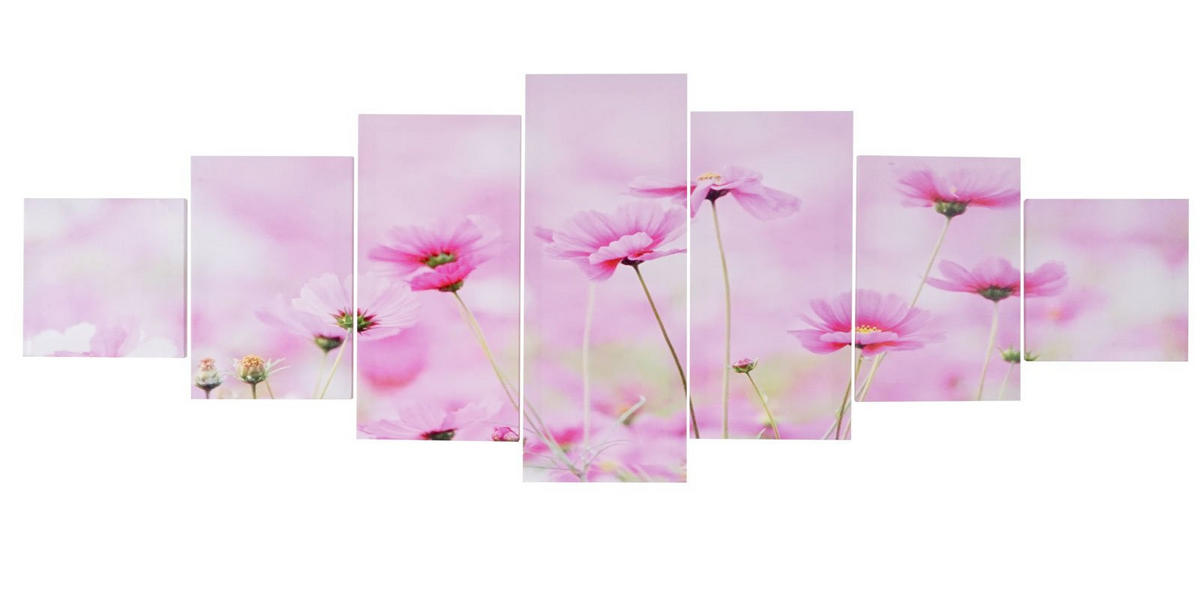 LEINWANDBILD BLUMEN 7-TLG. Multicolor - Multicolor, Holz (140/50cm) - MCW